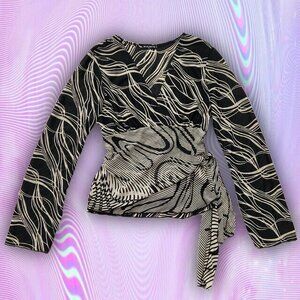90s vintage Juniors Faux wrap top Fang